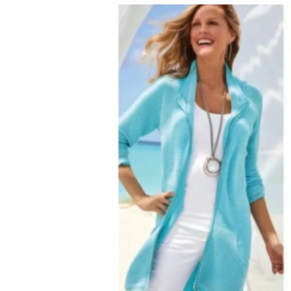 NWT Soft Surroundings Blue Corcovado Jacket - Picture 1 of 7